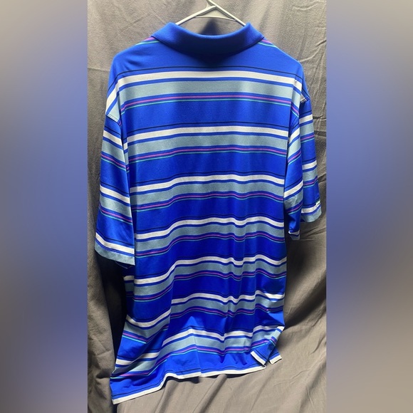 3 Nike Fit Dry Golf Polo Shirts XXl Blue Green Striped - Picture 4 of 12